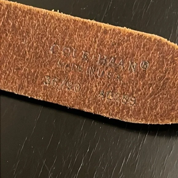 Cole Haan Vintage Golf Leather Belt, cognac color, size 36/40, unisex - Picture 10 of 11